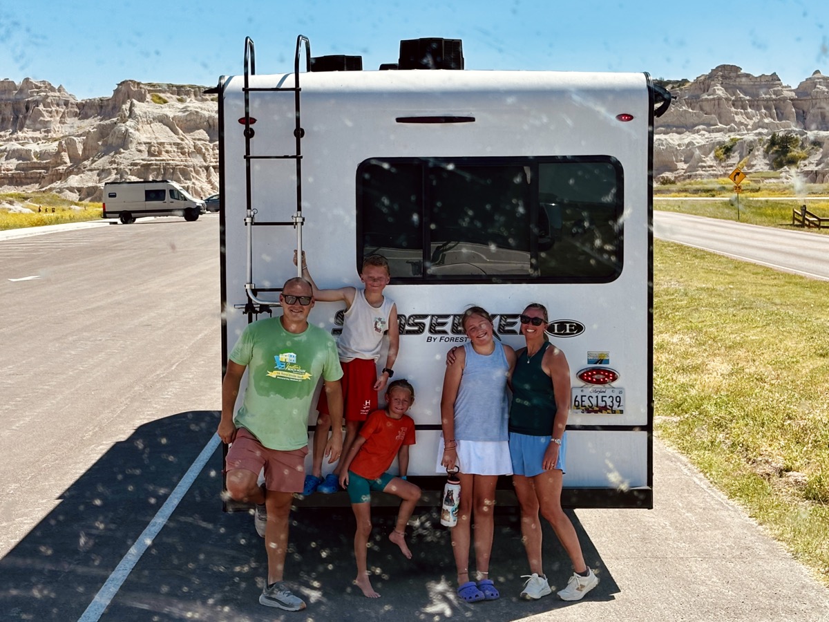 RV in the Badlands